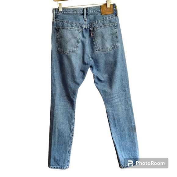 Levi's 501s Distressed Skinny Jeans Button Fly Sz 27x28 - Picture 4 of 12